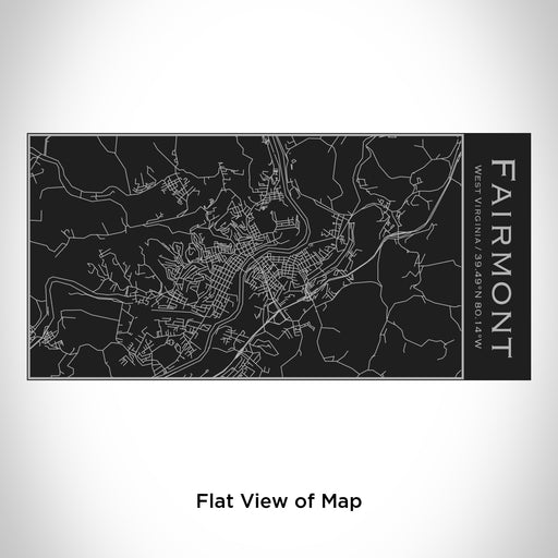 Rendered View of Fairmont West Virginia Map Engraving on 17oz Stainless Steel Insulated Cola Bottle in Black