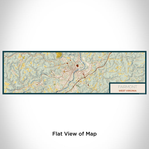Flat View of Map Custom Fairmont West Virginia Map Enamel Mug in Woodblock