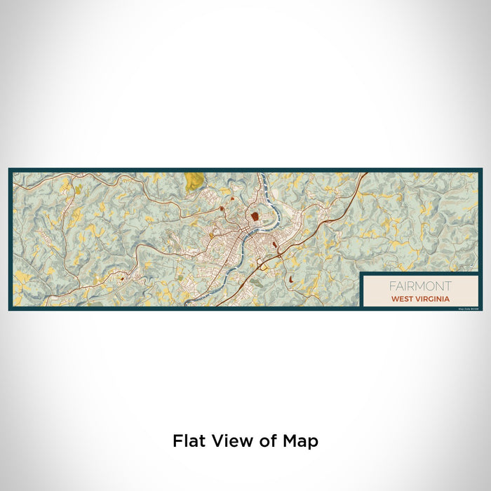 Flat View of Map Custom Fairmont West Virginia Map Enamel Mug in Woodblock