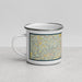Left View Custom Fairmont West Virginia Map Enamel Mug in Woodblock