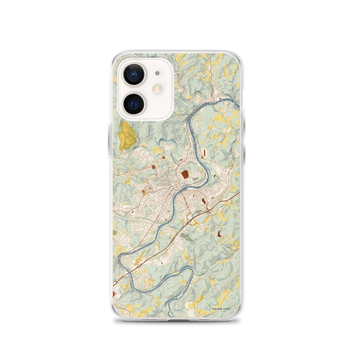 Custom iPhone 12 Fairmont West Virginia Map Phone Case in Woodblock