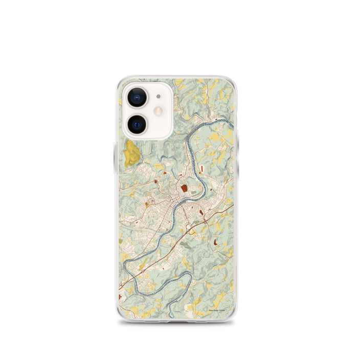 Custom iPhone 12 mini Fairmont West Virginia Map Phone Case in Woodblock