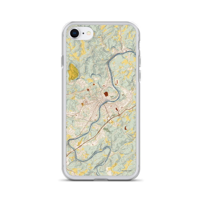 Custom iPhone SE Fairmont West Virginia Map Phone Case in Woodblock