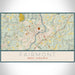 Fairmont West Virginia Map Print Landscape Orientation in Woodblock Style With Shaded Background