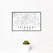 12x18 Fairport New York Map Print Landscape Orientation in Classic Style With Small Cactus Plant in White Planter