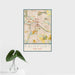 16x24 Fairport New York Map Print Portrait Orientation in Woodblock Style With Tropical Plant Leaves in Water