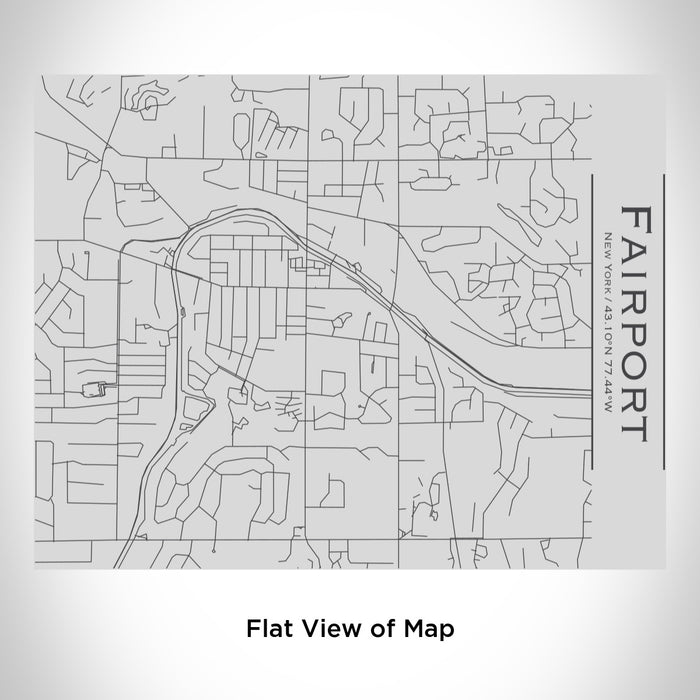 Rendered View of Fairport New York Map Engraving on 20oz Stainless Steel Insulated Bottle with Bamboo Top