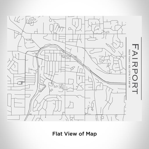 Rendered View of Fairport New York Map Engraving on 20oz Stainless Steel Insulated Bottle with Bamboo Top in White