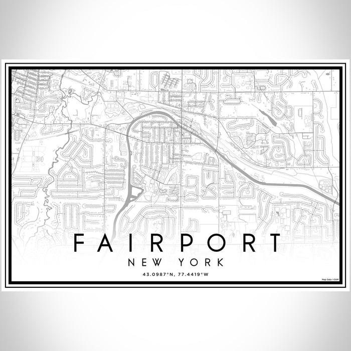 Fairport New York Map Print Landscape Orientation in Classic Style With Shaded Background