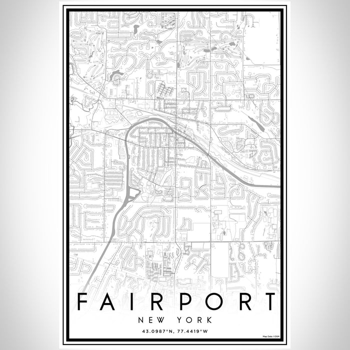 Fairport New York Map Print Portrait Orientation in Classic Style With Shaded Background