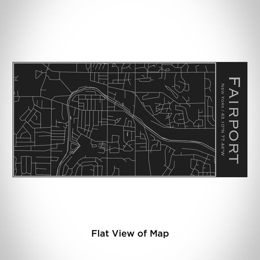 Rendered View of Fairport New York Map Engraving on 17oz Stainless Steel Insulated Cola Bottle in Black