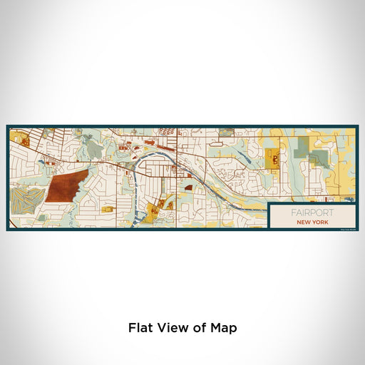 Flat View of Map Custom Fairport New York Map Enamel Mug in Woodblock