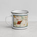 Left View Custom Fairport New York Map Enamel Mug in Woodblock