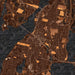 Fall River Massachusetts Map Print in Ember Style Zoomed In Close Up Showing Details
