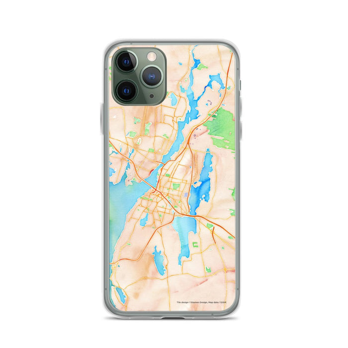 Custom Fall River Massachusetts Map Phone Case in Watercolor