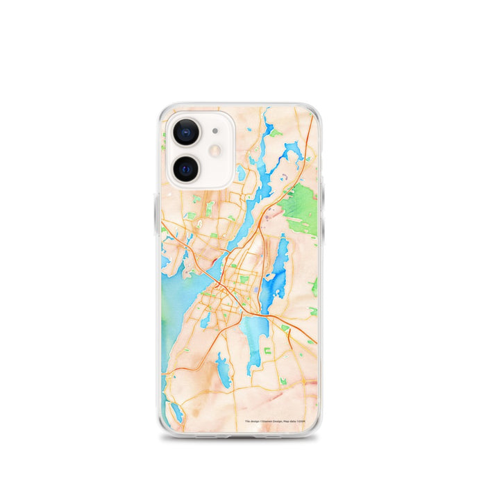 Custom Fall River Massachusetts Map iPhone 12 mini Phone Case in Watercolor