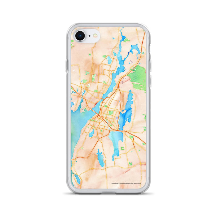 Custom Fall River Massachusetts Map iPhone SE Phone Case in Watercolor