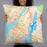 Person holding 22x22 Custom Fall River Massachusetts Map Throw Pillow in Watercolor