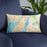 Custom Fall River Massachusetts Map Throw Pillow in Watercolor on Blue Colored Chair