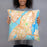 Person holding 18x18 Custom Fall River Massachusetts Map Throw Pillow in Watercolor