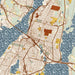 Fall River Massachusetts Map Print in Woodblock Style Zoomed In Close Up Showing Details