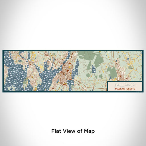 Flat View of Map Custom Fall River Massachusetts Map Enamel Mug in Woodblock