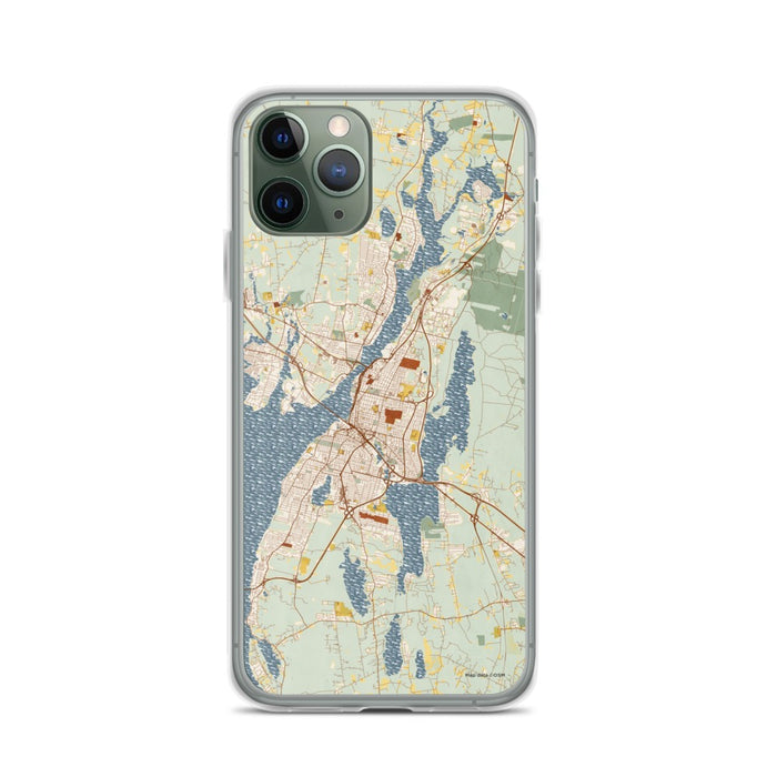 Custom Fall River Massachusetts Map Phone Case in Woodblock
