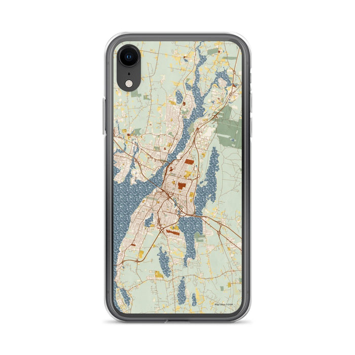 Custom Fall River Massachusetts Map Phone Case in Woodblock
