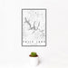12x18 Falls Lake North Carolina Map Print Portrait Orientation in Classic Style With Small Cactus Plant in White Planter