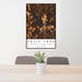 24x36 Falls Lake North Carolina Map Print Portrait Orientation in Ember Style Behind 2 Chairs Table and Potted Plant