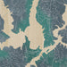Falls Lake North Carolina Map Print in Afternoon Style Zoomed In Close Up Showing Details