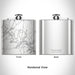 Rendered View of Falls Lake North Carolina Map Engraving on 6oz Stainless Steel Flask