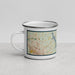 Left View Custom Falls Lake North Carolina Map Enamel Mug in Woodblock