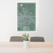 24x36 Fargo North Dakota Map Print Portrait Orientation in Afternoon Style Behind 2 Chairs Table and Potted Plant