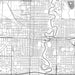 Fargo North Dakota Map Print in Classic Style Zoomed In Close Up Showing Details