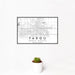 12x18 Fargo North Dakota Map Print Landscape Orientation in Classic Style With Small Cactus Plant in White Planter