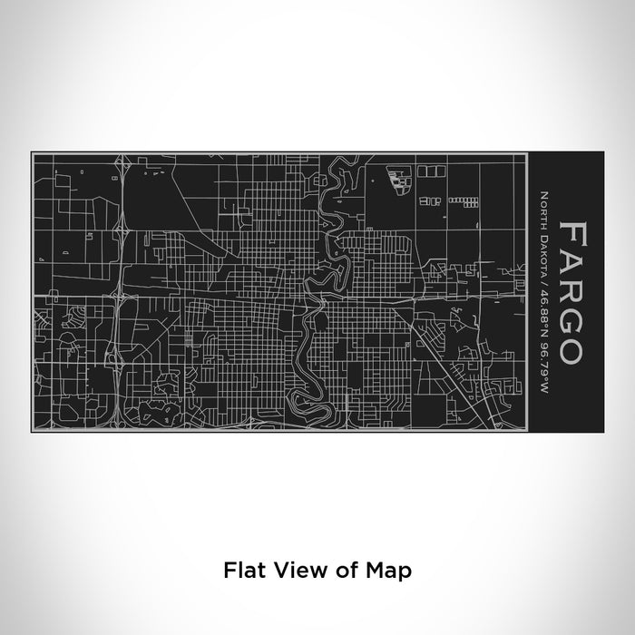 Rendered View of Fargo North Dakota Map Engraving on 17oz Stainless Steel Insulated Cola Bottle in Black