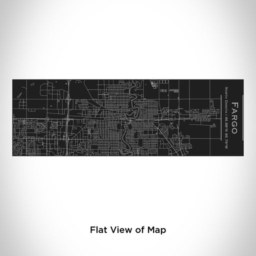 Rendered View of Fargo North Dakota Map Engraving on 10oz Stainless Steel Insulated Cup with Sliding Lid in Black