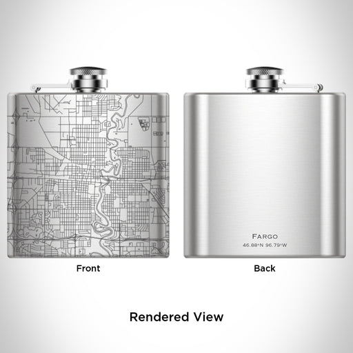 Rendered View of Fargo North Dakota Map Engraving on undefined