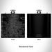 Rendered View of Fargo North Dakota Map Engraving on 6oz Stainless Steel Flask in Black
