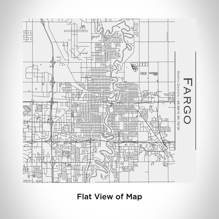 Rendered View of Fargo North Dakota Map Engraving on 17oz Stainless Steel Insulated Tumbler in White