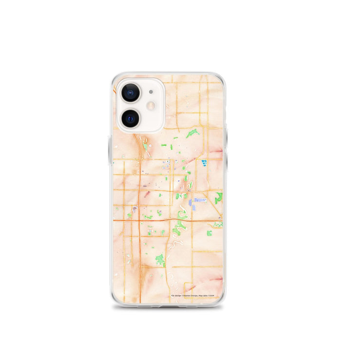 Custom Fargo North Dakota Map iPhone 12 mini Phone Case in Watercolor