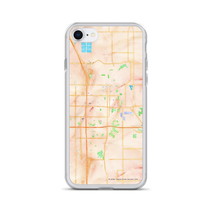 Custom Fargo North Dakota Map iPhone SE Phone Case in Watercolor