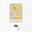 12x18 Fargo North Dakota Map Print Portrait Orientation in Woodblock Style With Small Cactus Plant in White Planter