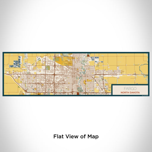Flat View of Map Custom Fargo North Dakota Map Enamel Mug in Woodblock