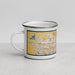 Left View Custom Fargo North Dakota Map Enamel Mug in Woodblock