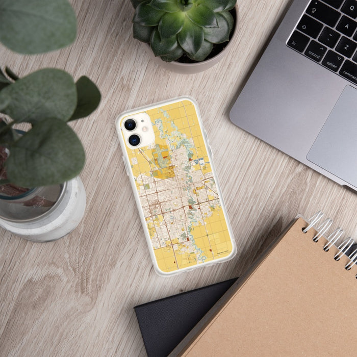 Custom Fargo North Dakota Map Phone Case in Woodblock