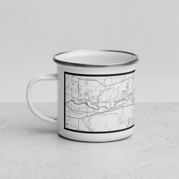 Left View Custom Farmington New Mexico Map Enamel Mug in Classic