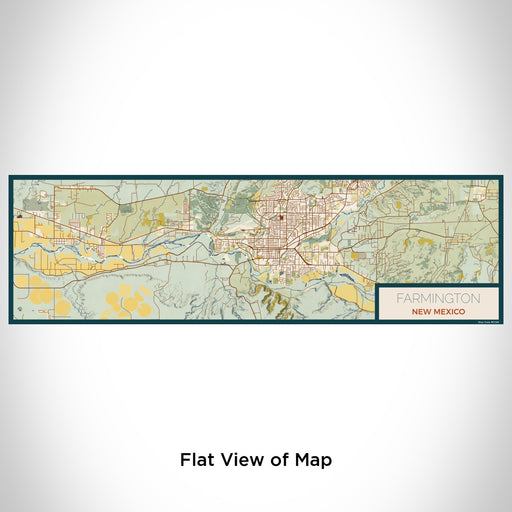 Flat View of Map Custom Farmington New Mexico Map Enamel Mug in Woodblock