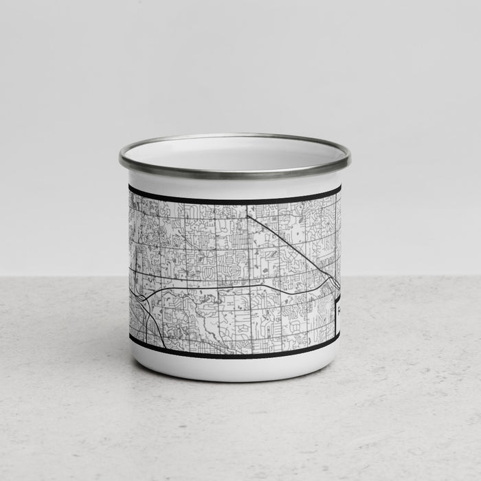 Front View Custom Farmington Hills Michigan Map Enamel Mug in Classic